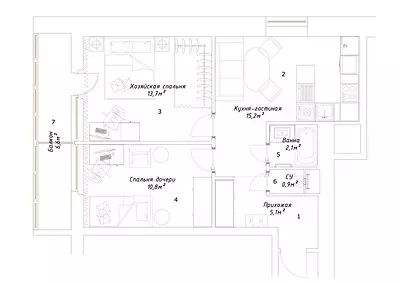 Authentic Designer Apartment modeli Maskavas nams 796_28