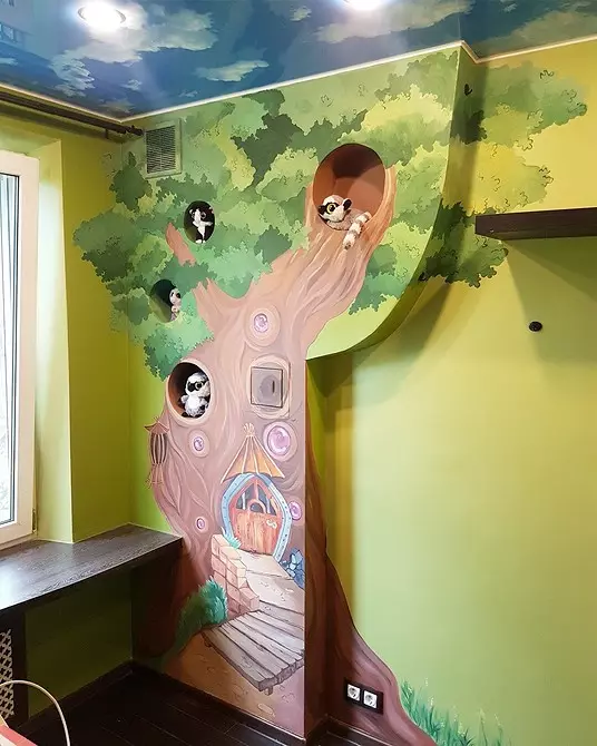 Maleri af væggene i børnenes værelse: de oprindelige ideer, der kan implementeres af 8013_55