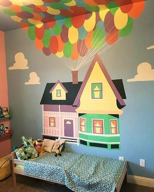 A falak festése a gyermekszobában: az eredeti ötletek, amelyeket végre lehet hajtani 8013_56