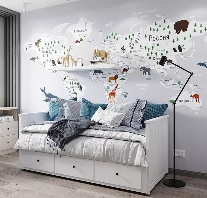 Maleri af væggene i børnenes værelse: de oprindelige ideer, der kan implementeres af 8013_72