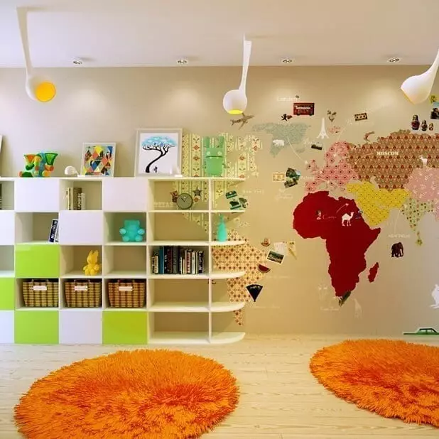 Slikanje stene v otroški sobi: izvirne ideje, ki jih lahko izvajajo 8013_73