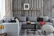 Nunca deixe a forma: sofá cinzento no interior