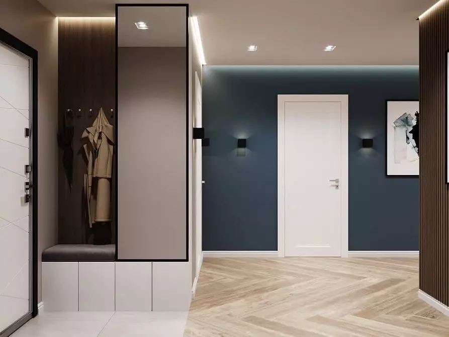Sådan arrangerer du loftet i gangen: 3 moderne muligheder 8138_72