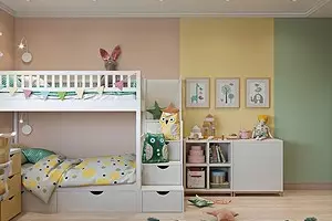 کدام رنگ برای رنگ دیوارها در اتاق کودکان: گزینه های خلاقانه و راهنمایی برای انتخاب رنگ 8168_1