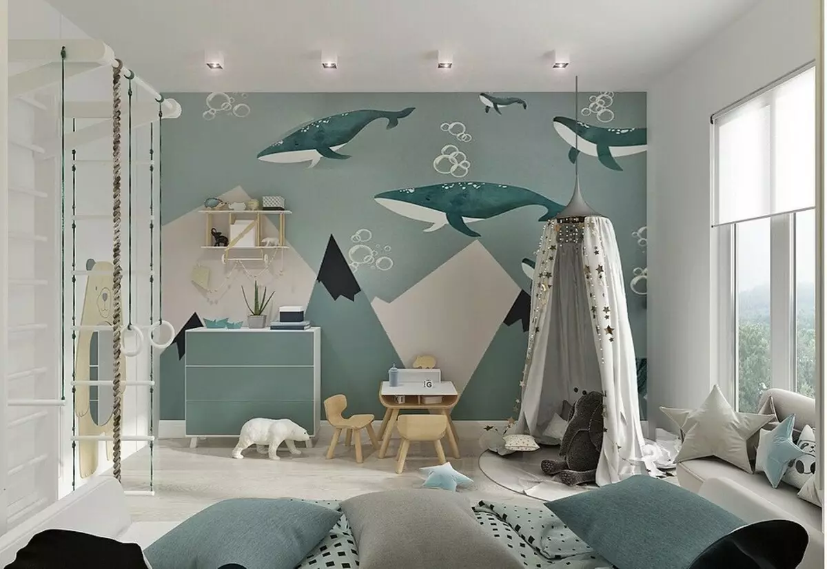 Koju boju za slikanje zidova u dječjoj sobi: kreativne opcije i savjeti za odabir boje 8168_14