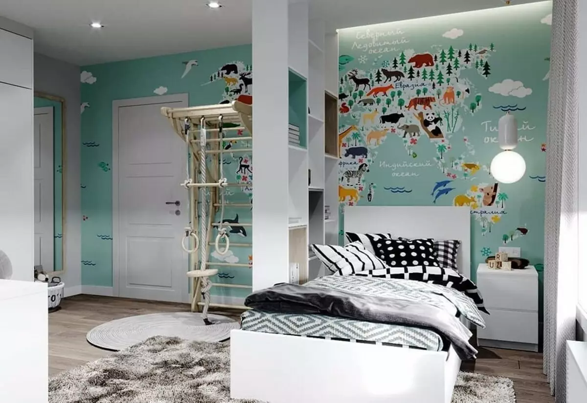 Hvilken farve til at male væggene i børnenes værelse: kreative muligheder og tips til valg af maling 8168_16