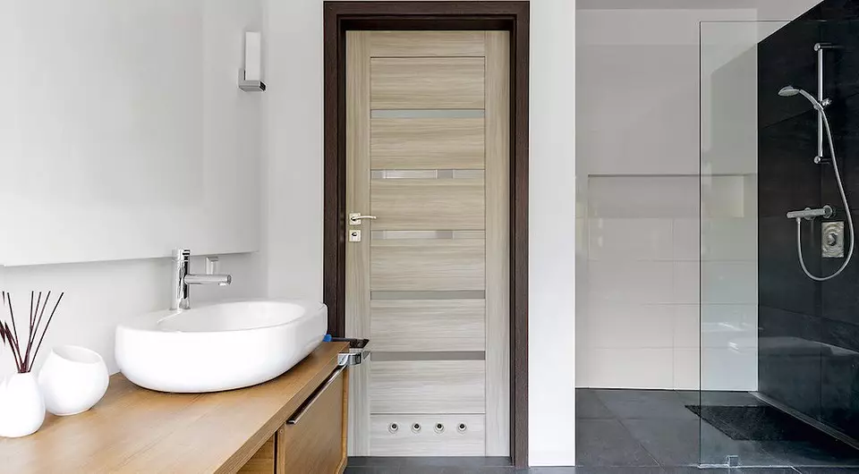 Apa pintu untuk dimasukkan ke dalam bilik mandi: spesies, bahan dan saiz standard