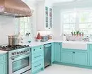Kuinka luoda kirkkaan keittiön muotoilu turkoosi väri ja estää virheitä? 8228_108