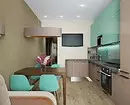 چگونه برای ایجاد یک طراحی آشپزخانه روشن از رنگ فیروزه ای و جلوگیری از خطاها؟ 8228_19