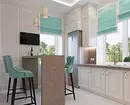 چگونه برای ایجاد یک طراحی آشپزخانه روشن از رنگ فیروزه ای و جلوگیری از خطاها؟ 8228_44