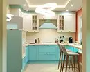 Ինչպես ստեղծել փիրուզագույն գույնի պայծառ խոհանոցի ձեւավորում եւ կանխել սխալները: 8228_54