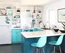 Kuinka luoda kirkkaan keittiön muotoilu turkoosi väri ja estää virheitä? 8228_6