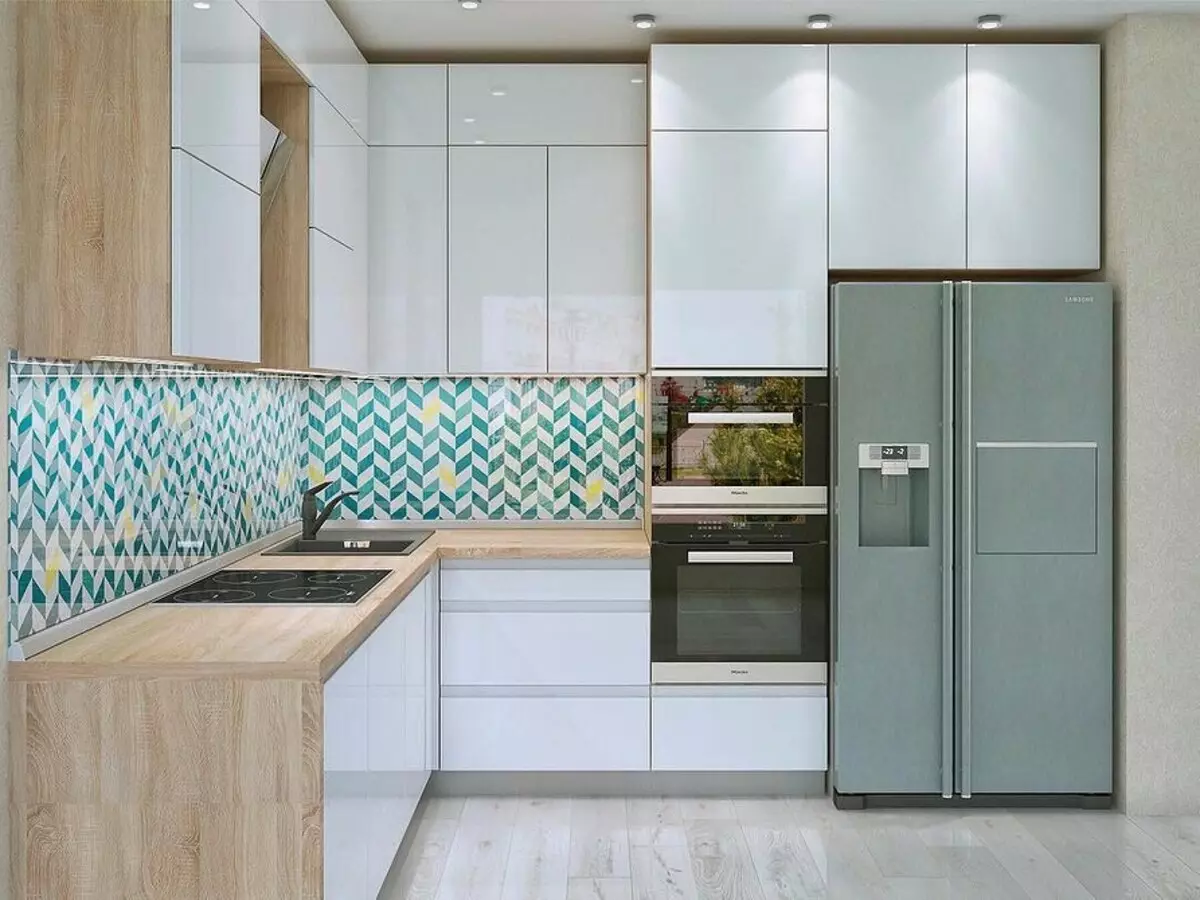 How to create a bright kitchen design of turquoise color and prevent errors? 8228_90