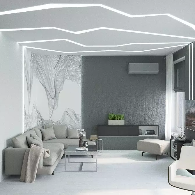Dizaina dzīvojamā istaba augsto tehnoloģiju stilā: kā padarīt to ērtāku? 8235_122