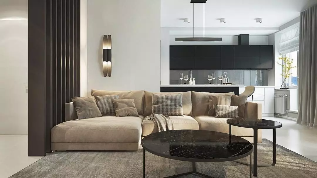 Dizaina dzīvojamā istaba augsto tehnoloģiju stilā: kā padarīt to ērtāku? 8235_123