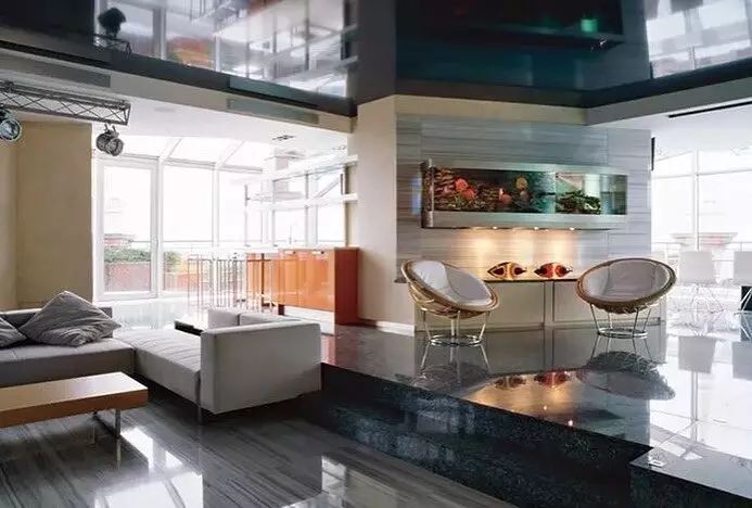 Dizaina dzīvojamā istaba augsto tehnoloģiju stilā: kā padarīt to ērtāku? 8235_128