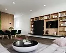 Design Dnevna soba v visokotehnološkem slogu: Kako narediti bolj udobno? 8235_14