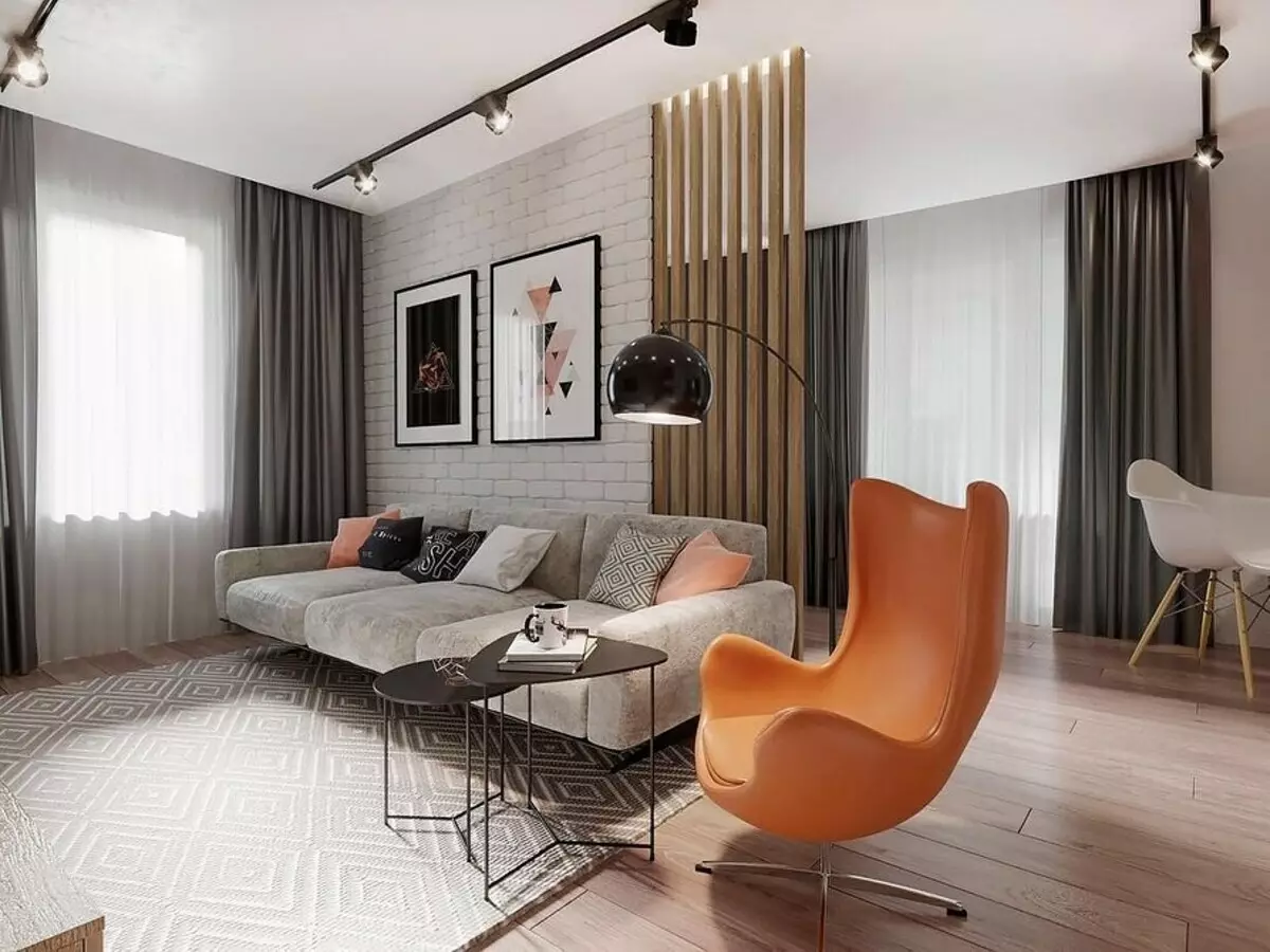 Dizaina dzīvojamā istaba augsto tehnoloģiju stilā: kā padarīt to ērtāku? 8235_22