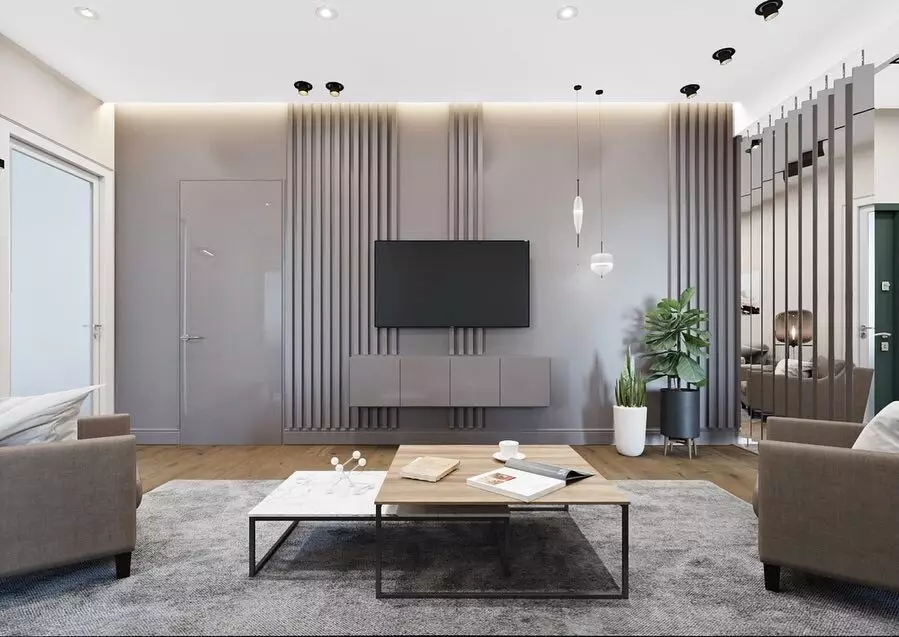 Dizaina dzīvojamā istaba augsto tehnoloģiju stilā: kā padarīt to ērtāku? 8235_30