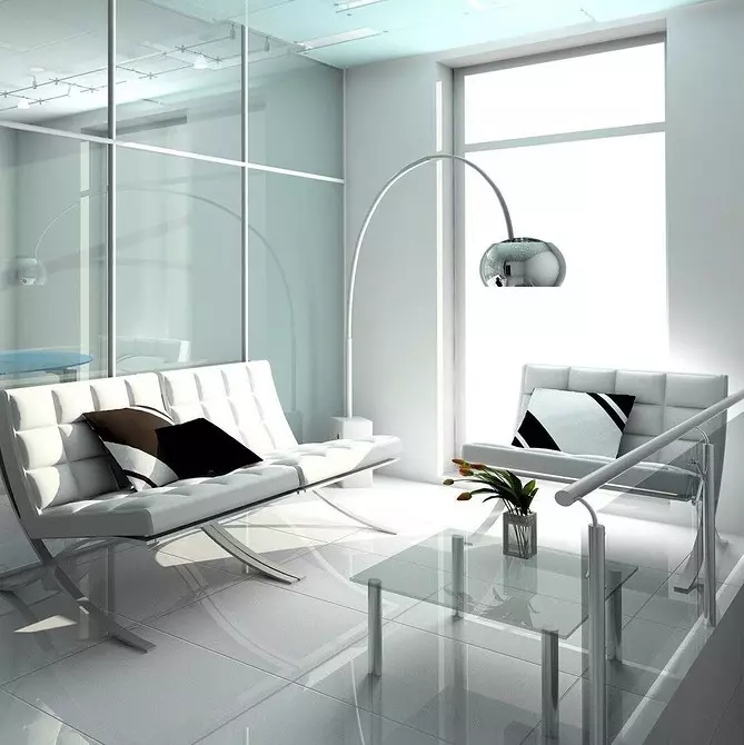 Design Dnevna soba v visokotehnološkem slogu: Kako narediti bolj udobno? 8235_94