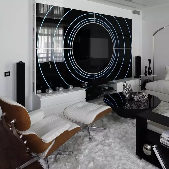 Dizaina dzīvojamā istaba augsto tehnoloģiju stilā: kā padarīt to ērtāku? 8235_96