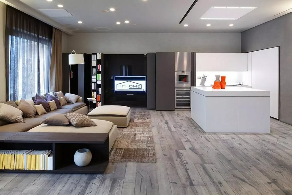 Dizaina dzīvojamā istaba augsto tehnoloģiju stilā: kā padarīt to ērtāku? 8235_98