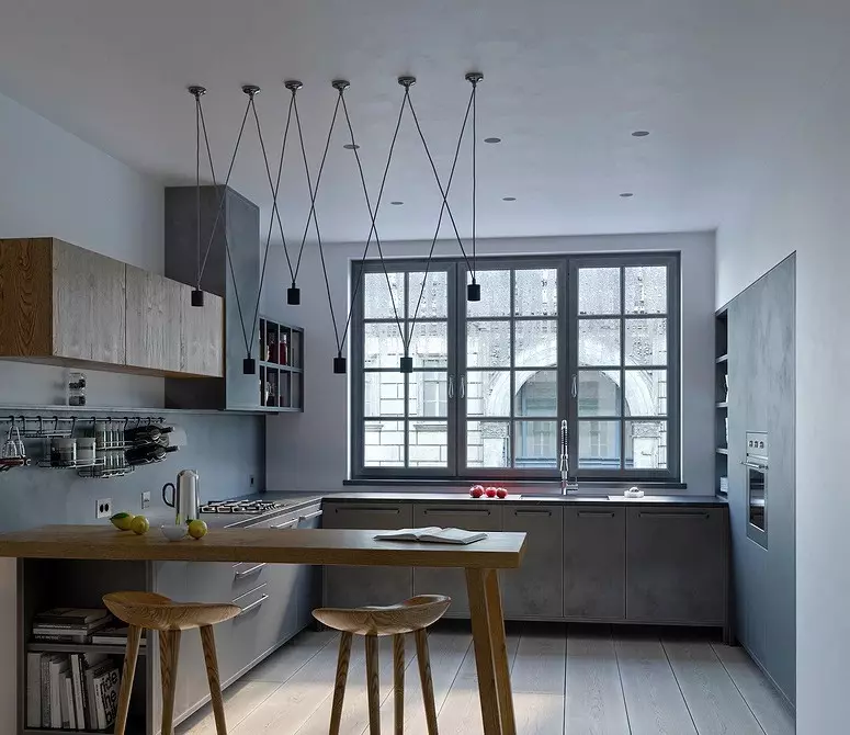 Hoe maak je een mooi ontwerp van keuken in Loft-stijl op elk vierkant 8273_144