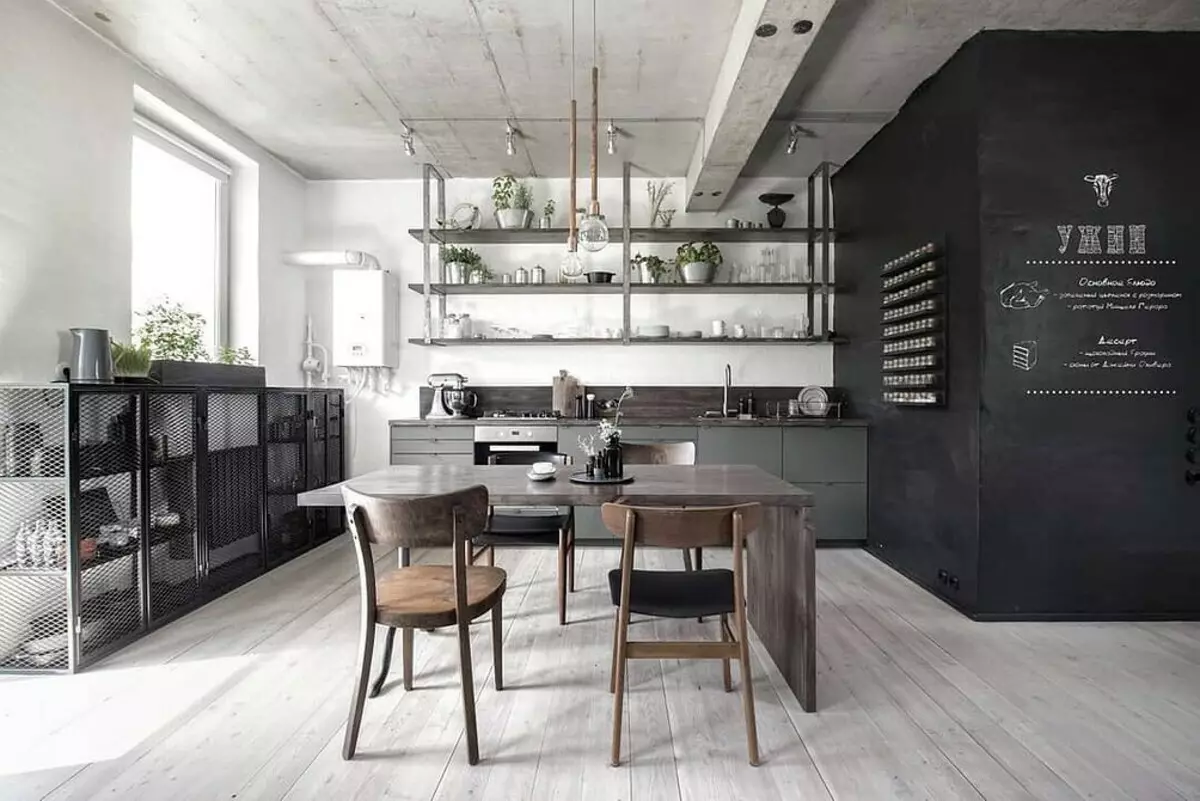 So erstellen Sie ein schönes Design der Küche im Loft-Stil auf einem beliebigen Platz 8273_159