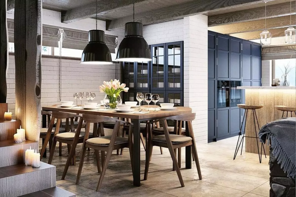 How to create a beautiful design of cuisine in Loft style on any square 8273_18