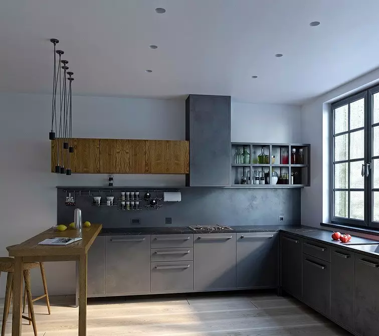 Como criar um belo design de cozinha em estilo loft em qualquer quadrado 8273_61