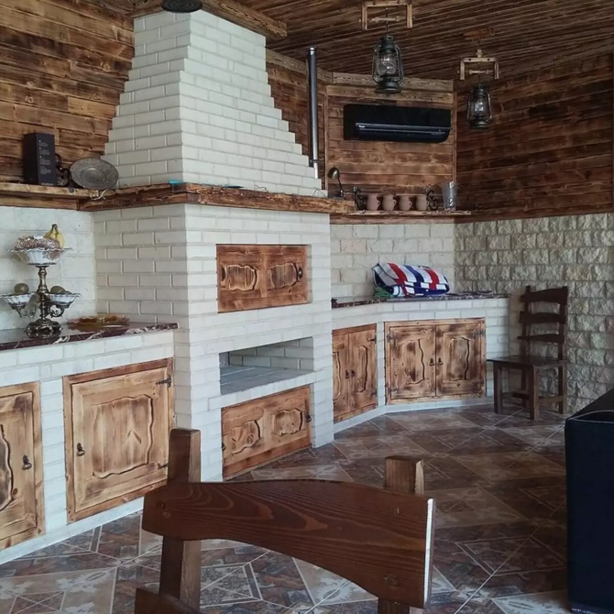 Kuchynský dizajn v drevenom dome (66 fotografií) 8281_108