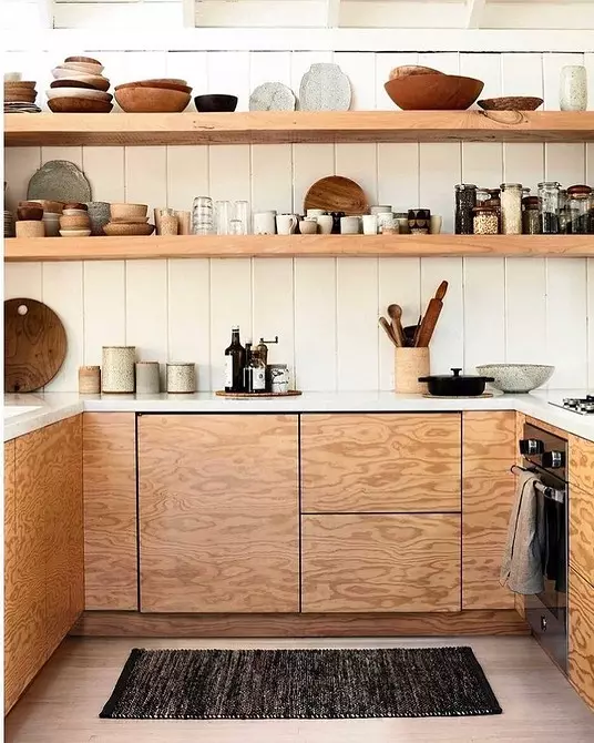 Dizajn kuzhine në shtëpi prej druri (66 foto) 8281_113