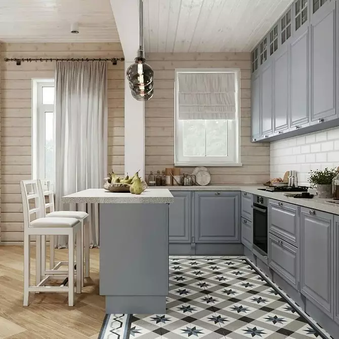 Kuchyňský design v dřevěném domě (66 fotografií) \ t 8281_123