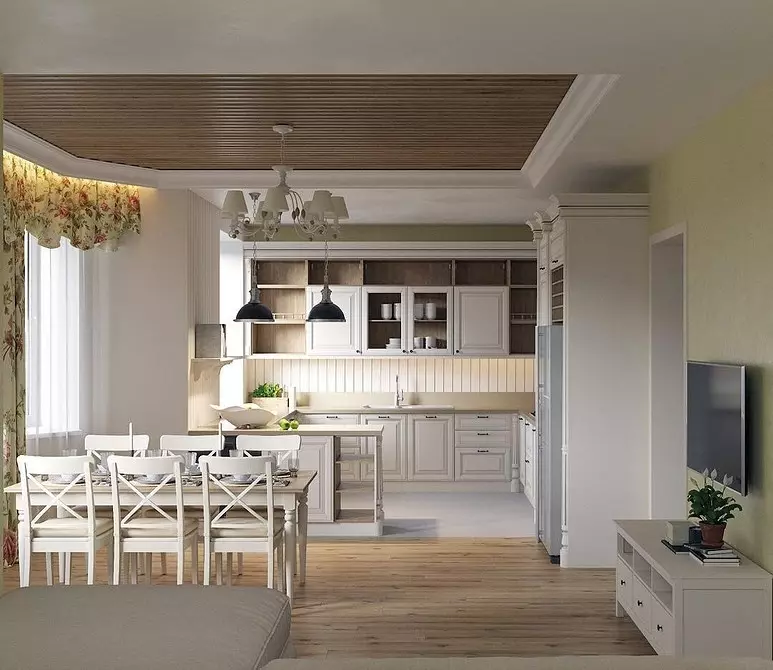 Kuchyňský design v dřevěném domě (66 fotografií) \ t 8281_16