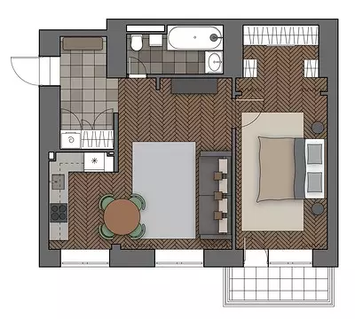 Élégant appartement d'une chambre dans la maison de 1941 82_58