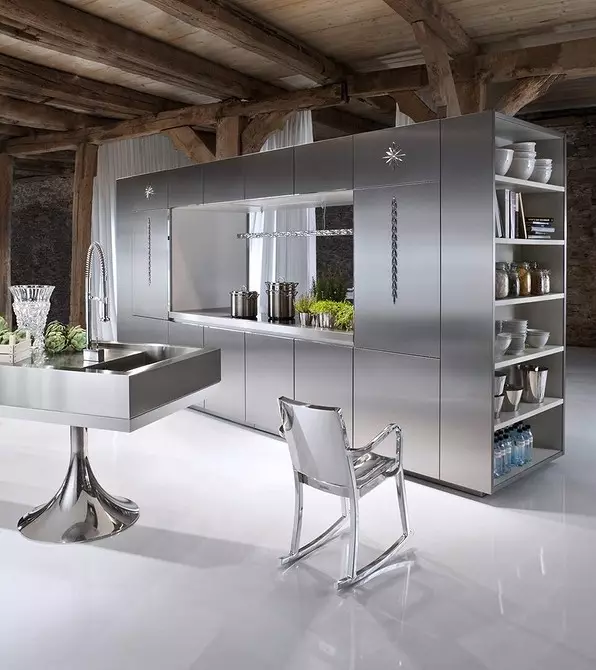 Kitchen Design katika style high-tech (66 picha) 8302_105