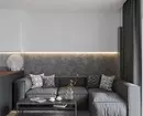 Sala de estar gris na casa: seleccionamos as sombras e acentos correctos 8336_31