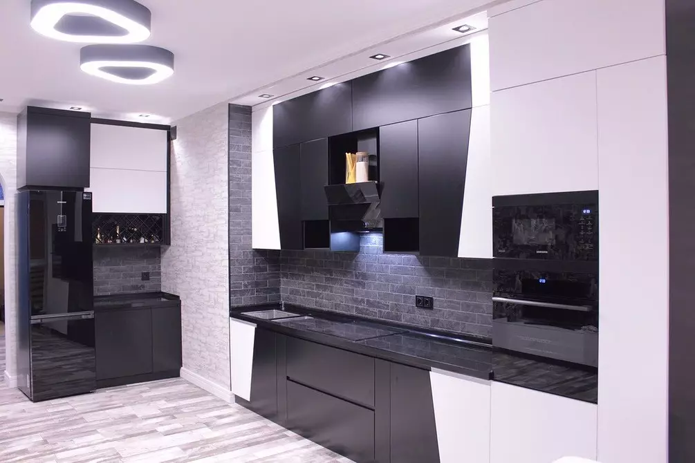طراحی آشپزخانه سیاه و سفید: 80 کنتراست و ایده های بسیار شیک 8339_124