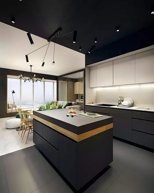طراحی آشپزخانه سیاه و سفید: 80 کنتراست و ایده های بسیار شیک 8339_143