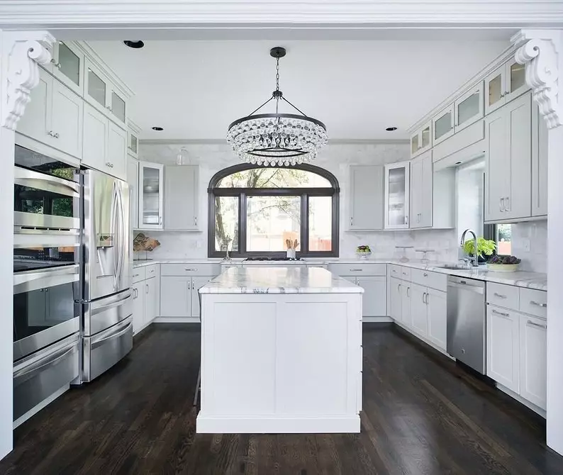سیاہ اور سفید باورچی خانے کے ڈیزائن: 80 متضاد اور بہت سجیلا خیالات 8339_155