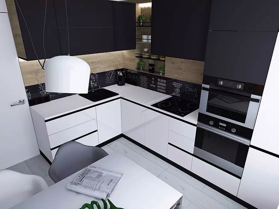 Mustavalkoinen keittiön muotoilu: 80 kontrastia ja erittäin tyylikkäitä ideoita 8339_159