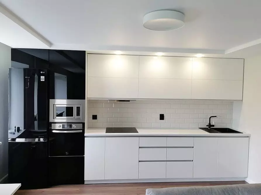 طراحی آشپزخانه سیاه و سفید: 80 کنتراست و ایده های بسیار شیک 8339_26