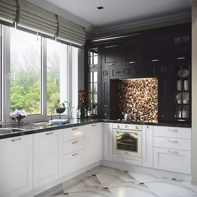 Mustavalkoinen keittiön muotoilu: 80 kontrastia ja erittäin tyylikkäitä ideoita 8339_47
