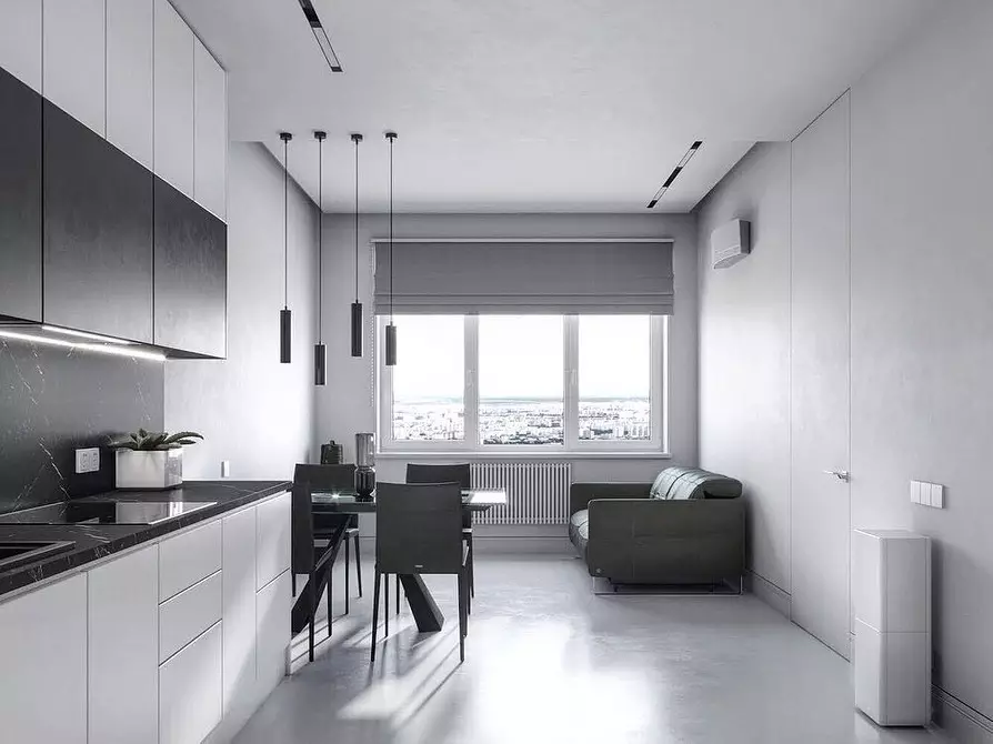 Mustavalkoinen keittiön muotoilu: 80 kontrastia ja erittäin tyylikkäitä ideoita 8339_91