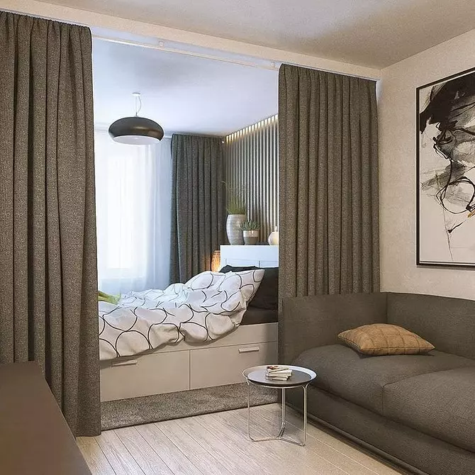 Ние го прогласи дизајнот на спалната соба од 18 квадратни метри. m во 4 чекори 8350_49