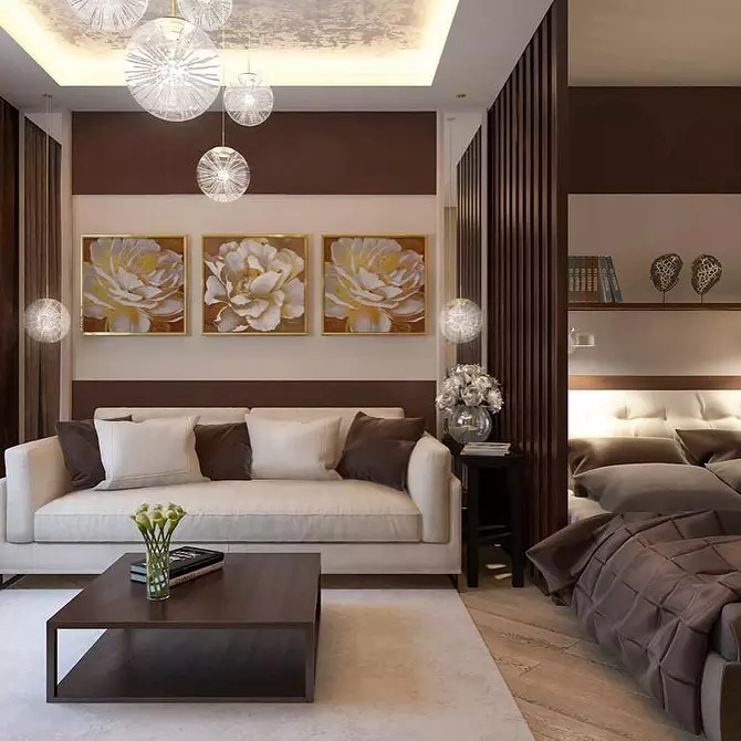 Vi erklærede design af soveværelset på 18 kvadratmeter. m i 4 trin 8350_75