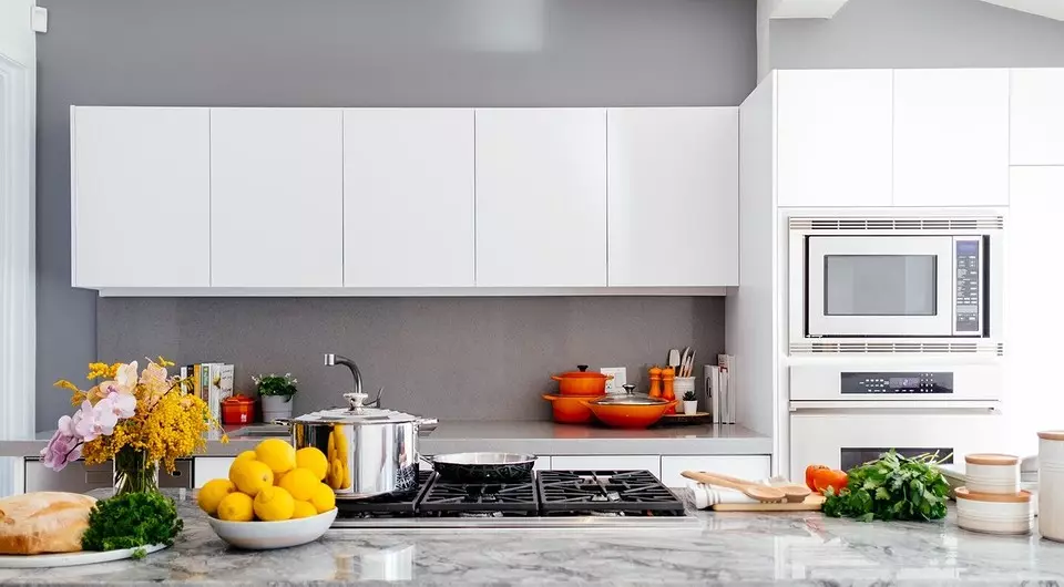 Grå-hvitt kjøkken: Tips om riktig design og 70 eksempler