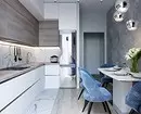 Dapur kelabu-putih: Tips pada reka bentuk yang betul dan 70 contoh 8364_41