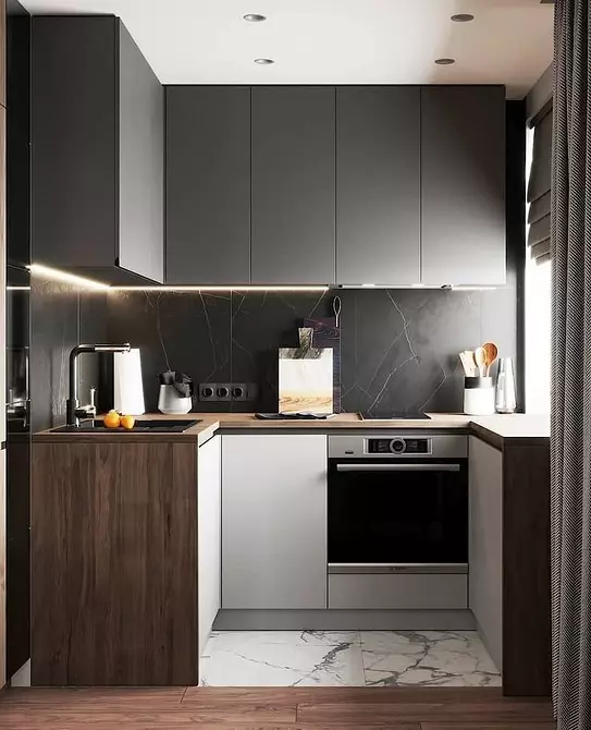 Dapur kelabu-putih: Tips pada reka bentuk yang betul dan 70 contoh 8364_85