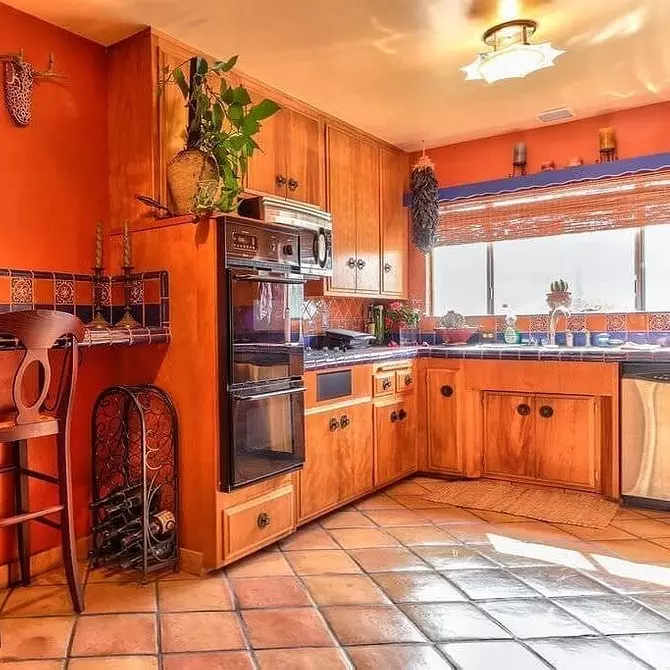 Orange Küche im Innenraum: Wir zerlegen die Vor-, Nachteile und die erfolgreichen Farbkombinationen 8372_107